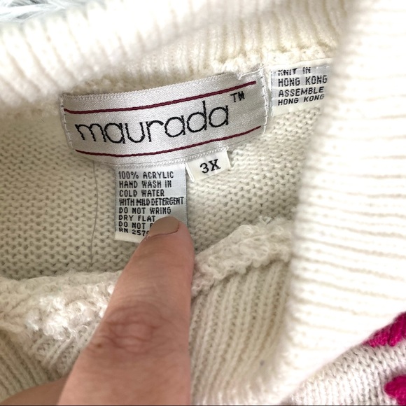 Vintage Maurada Crewel Work Chunky Knit Sweater - Picture 9 of 11